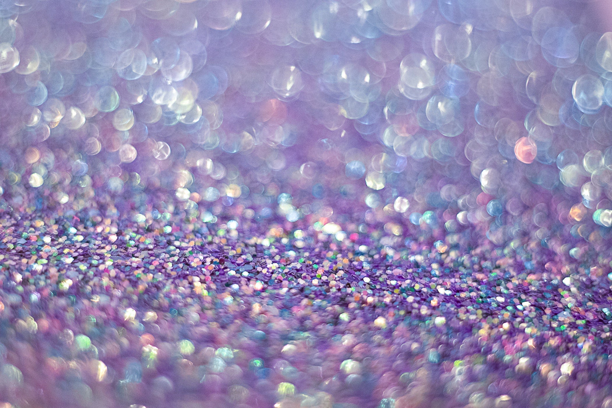 macro photo of lavender hued glitter