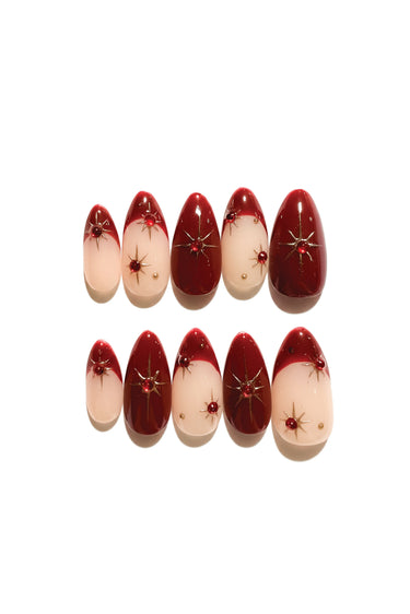 Midnight Garnet Press-On Nails - KESTAN